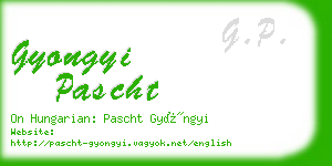 gyongyi pascht business card